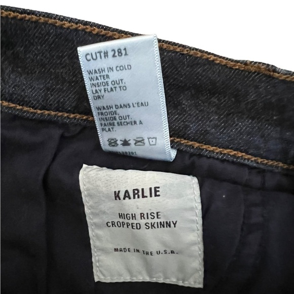 BALDWIN Karlie High Rise Cropped Dark Wash Skinny Jeans 29 - Picture 5 of 8